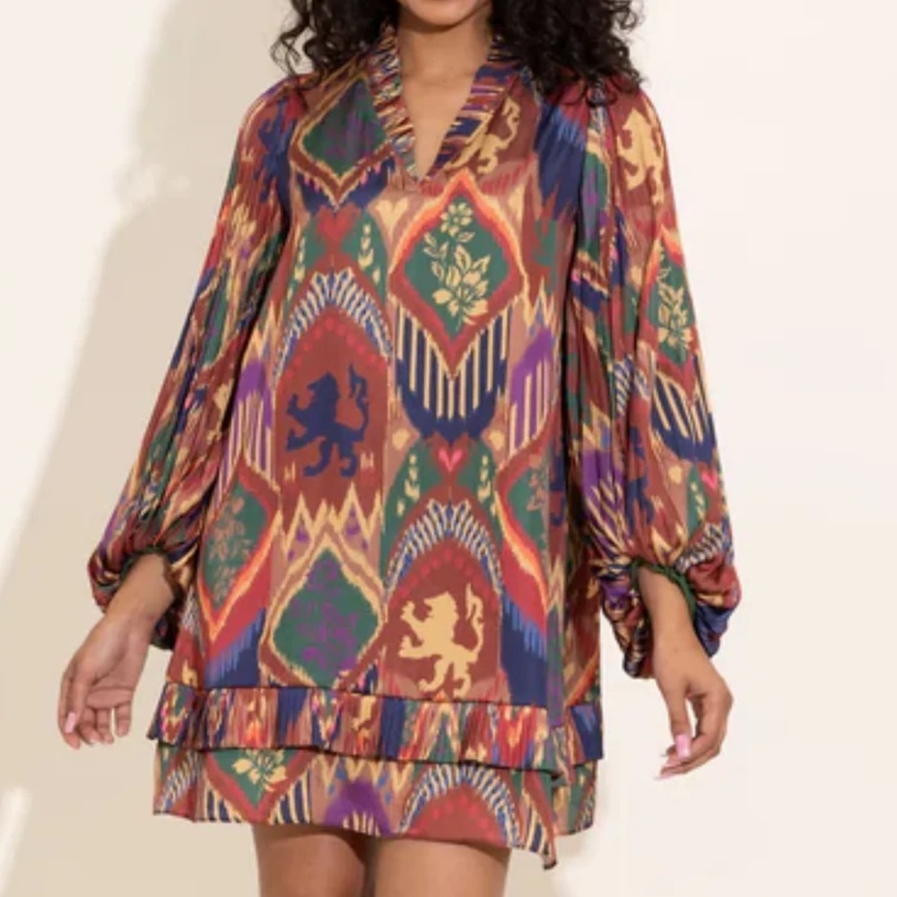 Alden Adair Liza Dress in Royal IKat